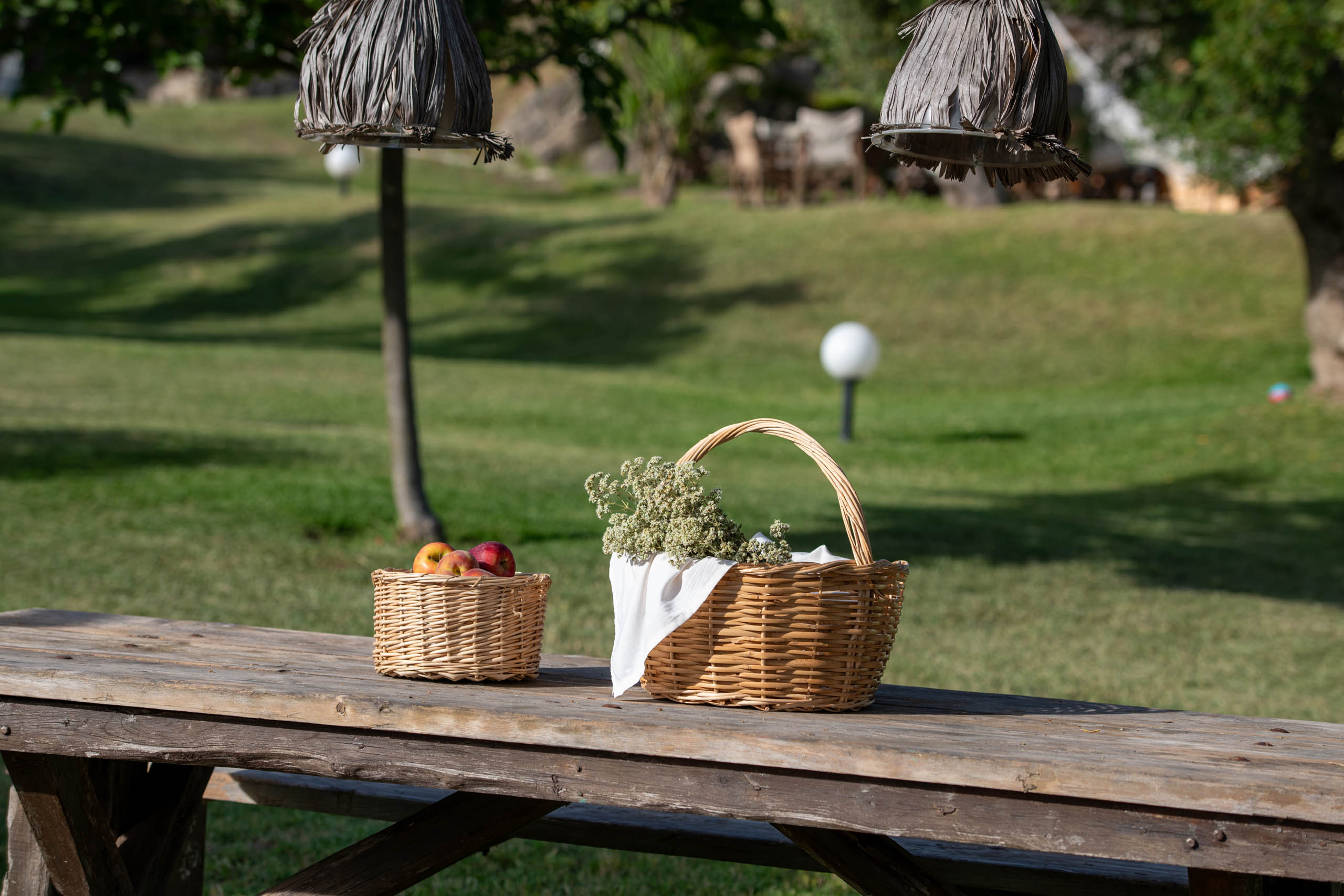 Baskets in the garden